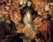 朱安 德 瓦尔德斯 里尔 : Virgin Of he Immaculate Conception With Sts Andrew And John The Baptist